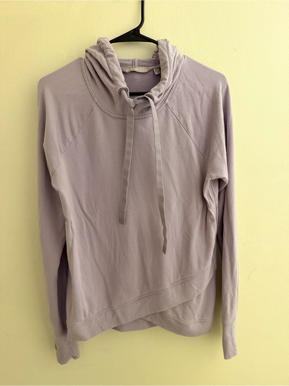 Athleta Lavender Cowl-Neck Drawstring Hoodie